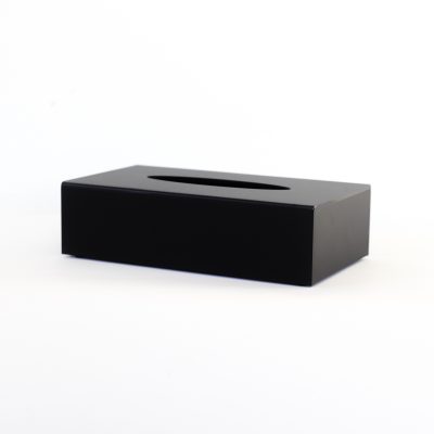 Acrylic rectangle matte black tissue box