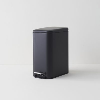 Rectangular 5L black pedal bin