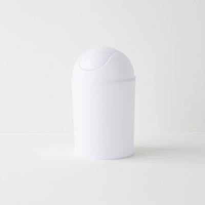 Round 8L white grs swing bin